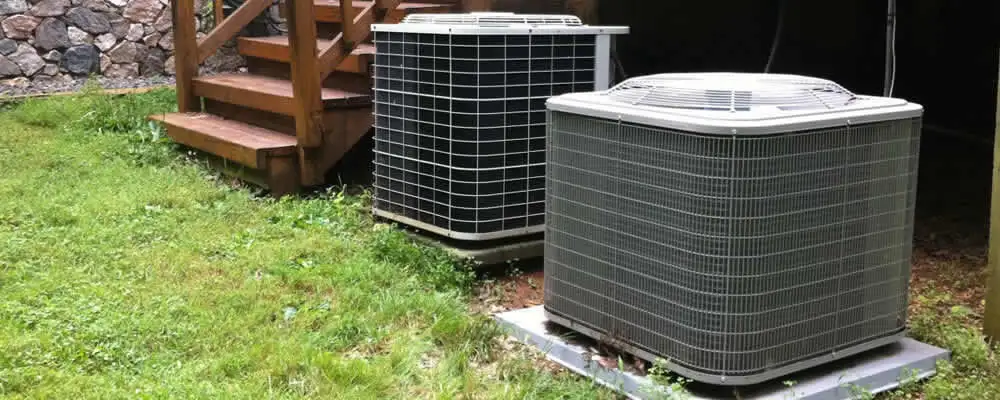 Heat pump installation and service units outside a home in Brandon, FL